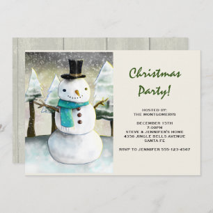 Whimsical Snowman Winter Scene - Kerstfeest Kaart
