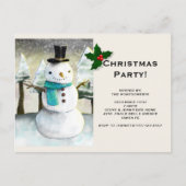 Whimsical Snowman Winter Scene - Kerstfeest Uitnodiging Briefkaart (Voorkant)