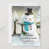 Whimsical Snowman Winter Scene Kerstmis Feestdagenkaart (Voorkant)