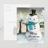Whimsical Snowman Winter Scene Kerstmis Feestdagenkaart (Voorkant / Achterkant)