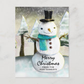 Whimsical Snowman Winter Scene Kerstmis Feestdagenkaart (Voorkant)