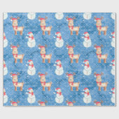 Whimsical-Snowmen en Reindeer Cadeaupapier (Vlak)