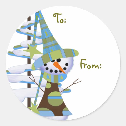 Whimsical Snowmen Gift labels (Voorkant)