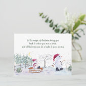 Whimsical Snowmen, Sled, Winter Scene Kaart (Staand voorkant)