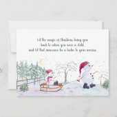 Whimsical Snowmen, Sled, Winter Scene Kaart (Voorkant)
