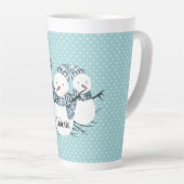 Whimsical Snowmen Trio Winter Polka Dots Latte Mok (Rechterhoek)