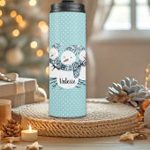 Whimsical Snowmen Trio Winter Polka Dots Thermosbeker