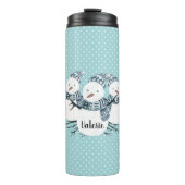 Whimsical Snowmen Trio Winter Polka Dots Thermosbeker (Voorkant)