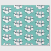 Whimsical Snowmen Trio Wrapping Paper Cadeaupapier (Vlak)