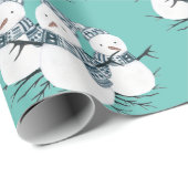 Whimsical Snowmen Trio Wrapping Paper Cadeaupapier (Rol Hoek)