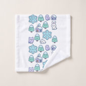 Whimsical Snowy Forest en Schattige Creatures Desi Bad Handdoek (Wasdoekje)