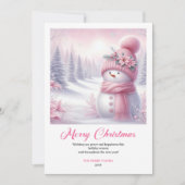 Whimsical Snowy Forest Kids Digital Christmas Card Feestdagenkaart (Voorkant)