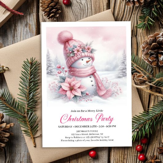 Whimsical Snowy Forest Kids Digital Download Xmas Kaart