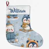 Whimsical Snowy Pattern | Christmas Stocking Grote Kerstsok (Voorkant)