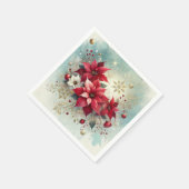 Whimsical Snowy Poinsettia kerstdecoupage Servet (Hoek)