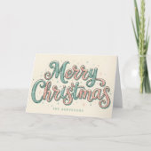Whimsical Snowy Script Merry Christmas Feestdagen Kaart (Voorkant)