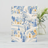 Whimsical Snowy Village Christmas Kaart (Staand voorkant)