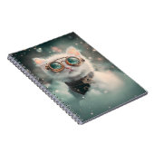 Whimsical Snowy White Cat, Kitten, Kat H2 Notitieboek (Rechterzijde)