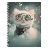 Whimsical Snowy White Cat, Kitten, Kat H2 Notitieboek (Voorkant)