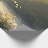 Whimsical Snowy White Owl Wildflowers Decoupage Cadeaupapier (Hoek)