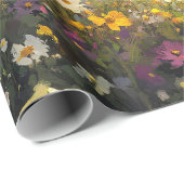 Whimsical Snowy White Owl Wildflowers Decoupage Cadeaupapier (Rol Hoek)