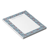 Whimsical Snowy Woodland Foxes Bird Nordic Pattern Notitieblok (Schuin)