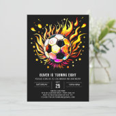 Whimsical Soccer Kinder bewerkbare Verjaardag Kaart (Staand voorkant)