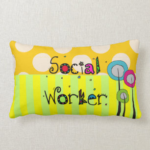 Whimsical Social Worker Pillow Kussen