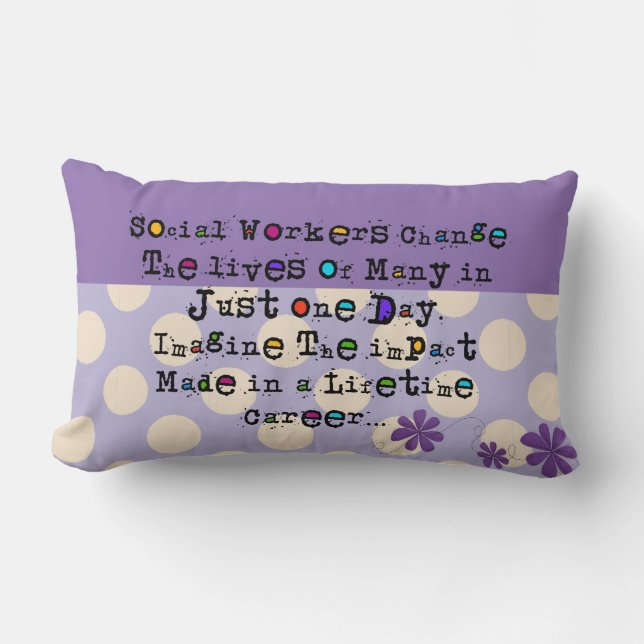 Whimsical Social Worker Pillow Paars Kussen (Voorkant)