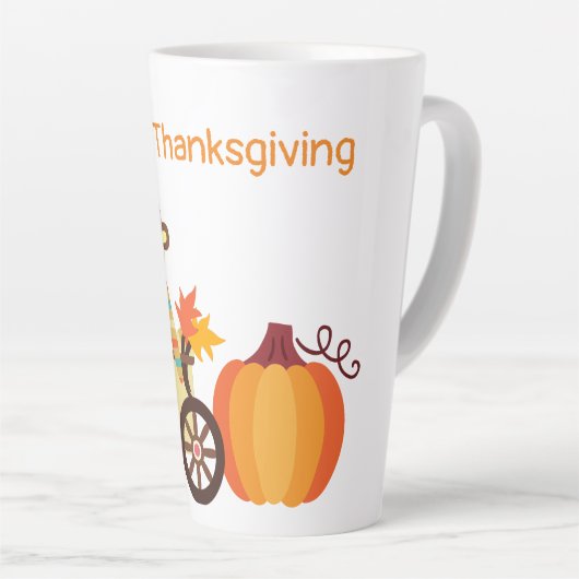 Whimsical Sock Monkey-Thanksgiving Latte Mok (Rechterhoek)