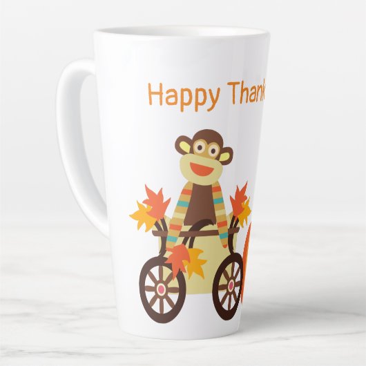 Whimsical Sock Monkey-Thanksgiving Latte Mok (Linkerhoek)