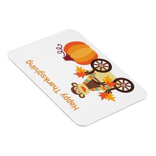 Whimsical Sock Monkey-Thanksgiving Magneet (Rechterzijde)