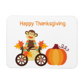 Whimsical Sock Monkey-Thanksgiving Magneet (Horizontaal)