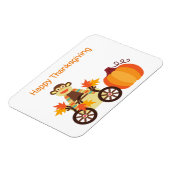 Whimsical Sock Monkey-Thanksgiving Magneet (Linkerzijde)
