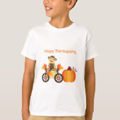 Whimsical Sock Monkey-Thanksgiving T-shirt (Voorkant)