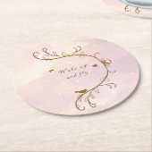Whimsical Soft Pink Wake Up and Fly Onderzetter (Gebogen)