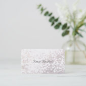 Whimsical Soft White Glitter Bokeh Chic Elegant Visitekaartje (Staand voorkant)