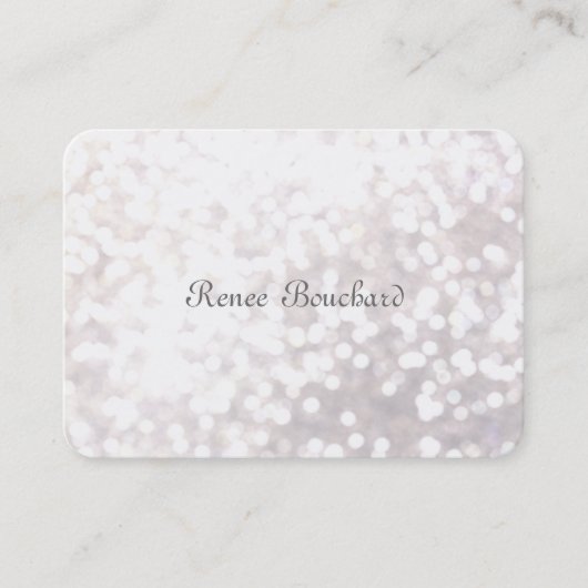 Whimsical Soft White Glitter Bokeh Chic Elegant Visitekaartje (Voorkant)