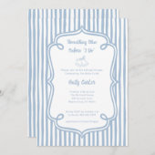Whimsical Something Blue Bridal Shower Stripes Kaart (Voorkant / Achterkant)