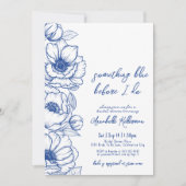 Whimsical Something Blue Floral Vrijgezellenfeest Kaart (Voorkant)