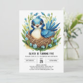 Whimsical Songbird Schattige Bird Birthday Kaart (Staand voorkant)