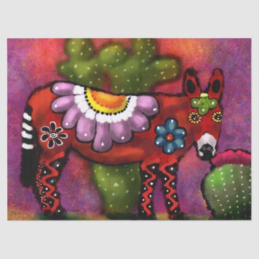 Whimsical Southwest Bloemen Ezel Decoupage Tissuepapier (Voorkant)