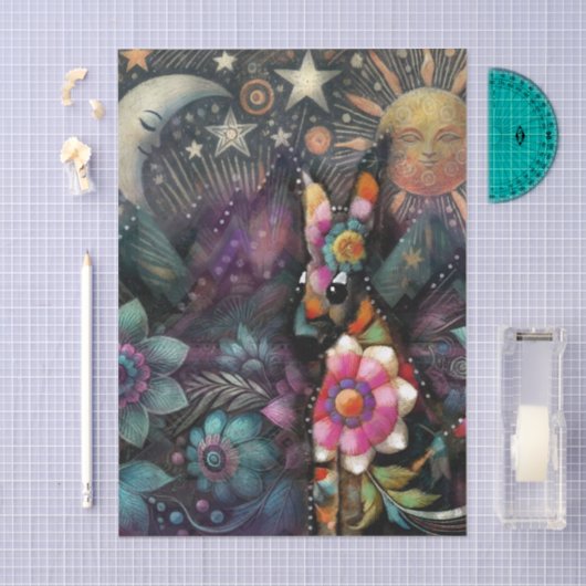 Whimsical Southwest Coyote Animal Decoupage Tissuepapier (Craft)