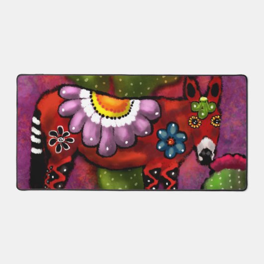 Whimsical Southwest Floral Talavera-stijl ezel Bureaumat (Voorkant)