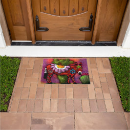 Whimsical Southwest Floral Talavera-stijl ezel Deurmat