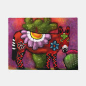 Whimsical Southwest Floral Talavera-stijl ezel Deurmat (Voorkant)