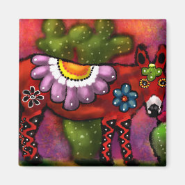 Whimsical Southwest Floral Talavera-stijl ezel Magneet