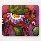 Whimsical Southwest Floral Talavera-stijl ezel Muismat (Voorkant)