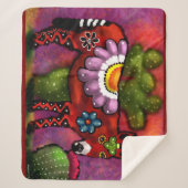 Whimsical Southwest Floral Talavera-stijl ezel Sherpa Deken (Voorkant)
