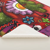 Whimsical Southwest Floral Talavera-stijl ezel Sherpa Deken (3/4)